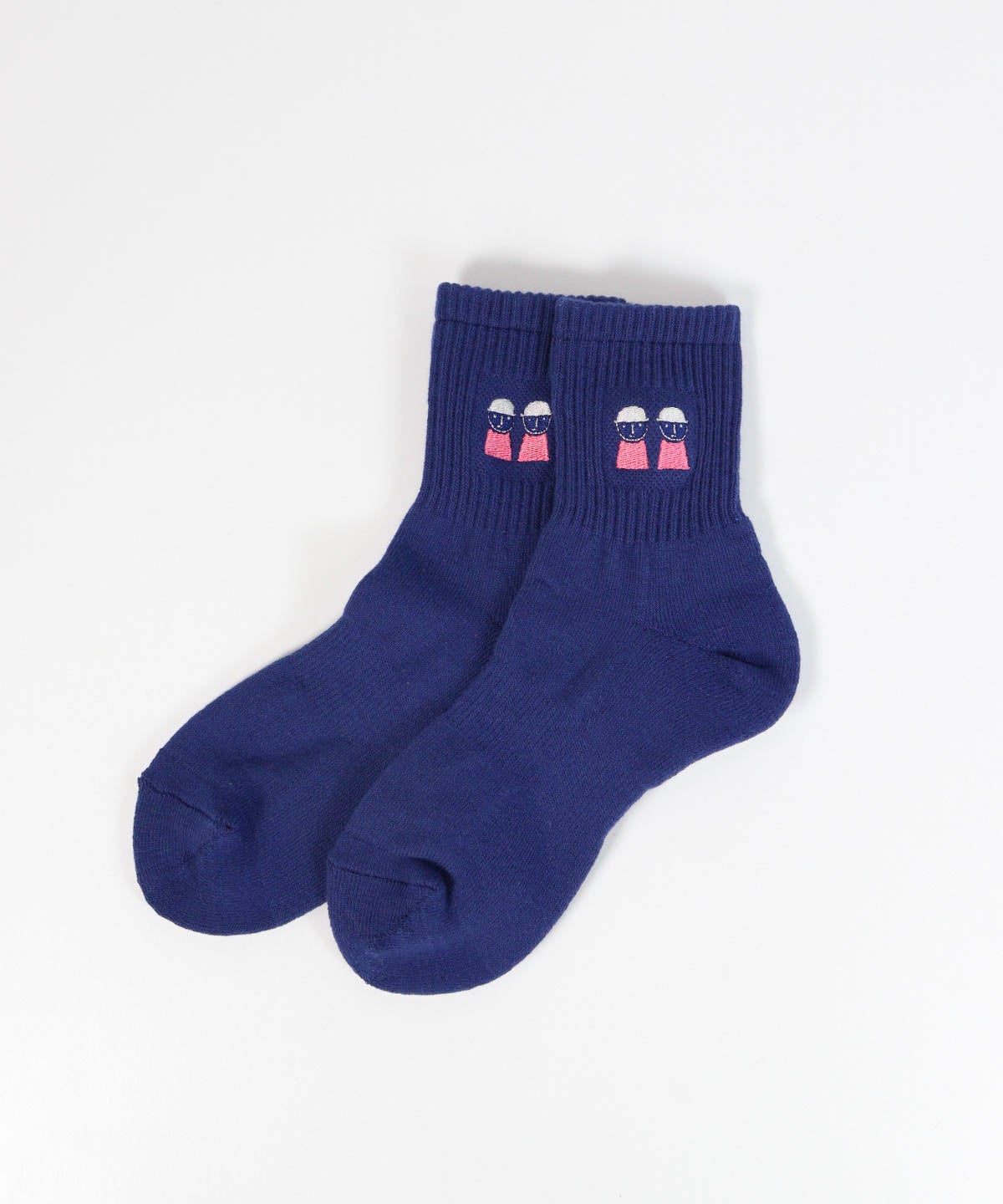 ピコ刺繍リブソックス（ネイビー）