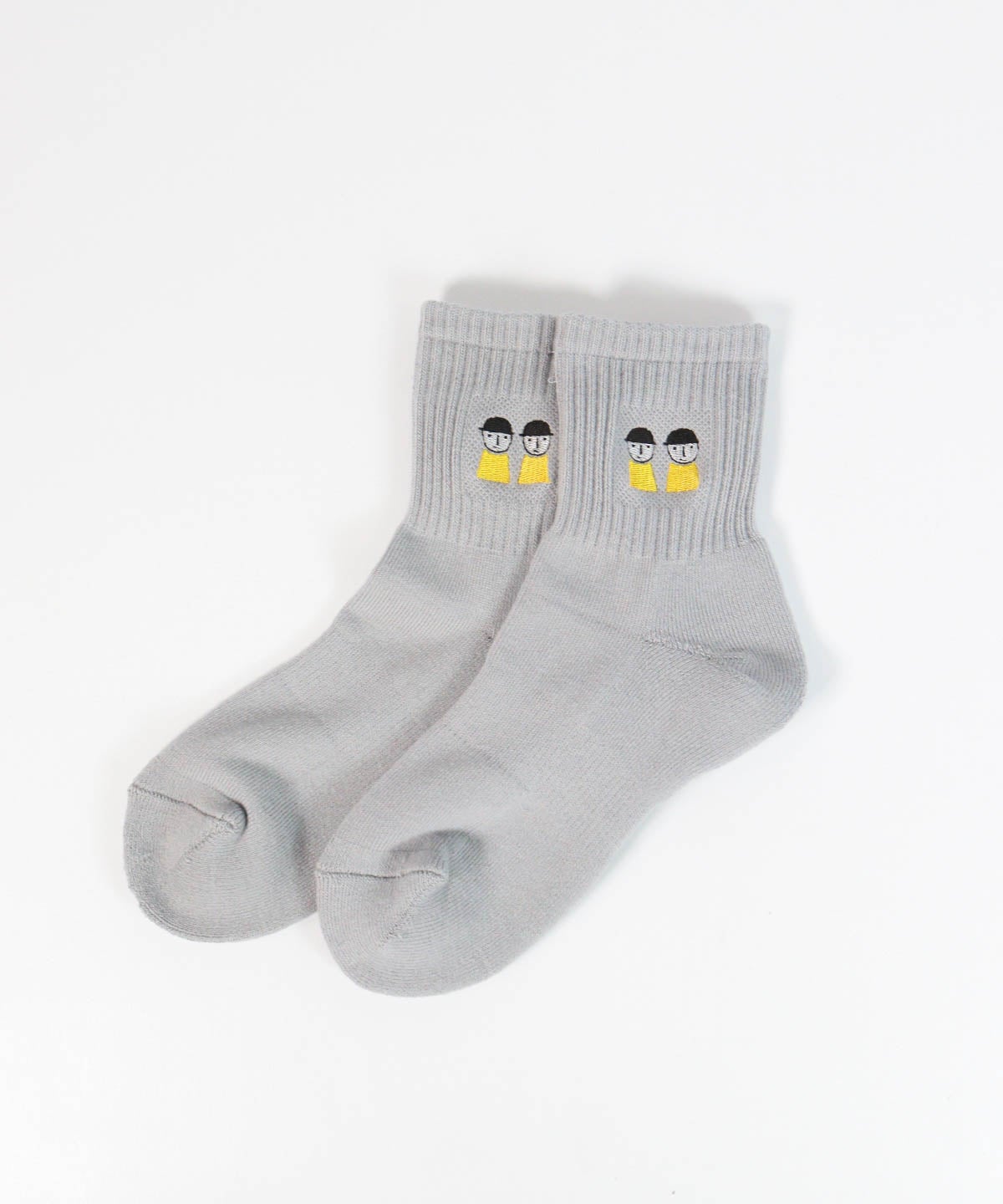 ピコ刺繍リブソックス（ライトグレー）