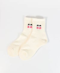 ピコ刺繍リブソックス（ホワイト）