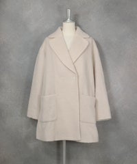 発熱保温起毛ピーコート（ベージュ）フロント