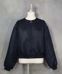 シャーリング切替ブルゾン（ネイビー）前