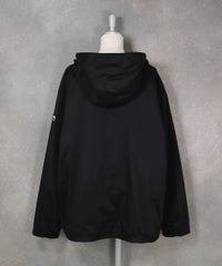フード付ビックポケットブルゾン後（ブラック）