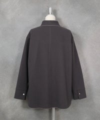 保温シャツカラージャケット（グレー）バック