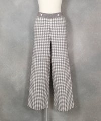 千鳥ニットワイドパンツ（グレー）前