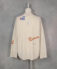 カシミヤ100％ロゴデザインニット（ホワイト）バック