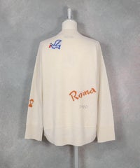 カシミヤ100％ロゴデザインニット（ホワイト）バック