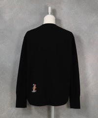 カシミヤ100%ダブルネックロゴニット（ブラック）バック