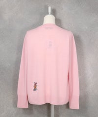 カシミヤ100%ダブルネックロゴニット（ピンク）バック