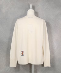 カシミヤ100%ダブルネックロゴニット（ホワイト）バック