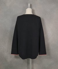 ウール混配色ロゴニット（ブラック）バック