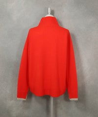 カシミヤ100％ポイントピコニット（オレンジ）バック