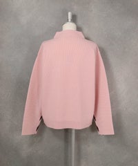 カシミヤ混ボーダーラインニット（ピンク）バック