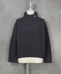 ピコモチーフホールガーメントニット（グレー）フロント