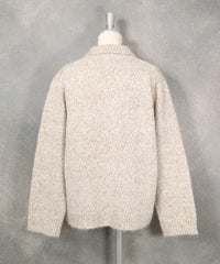 ミックス調衿付きニットカーディガン（ベージュ）後ろ