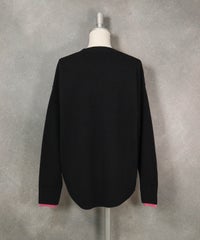 ウール100％ビーズ刺繍ニット（ブラック）後ろ