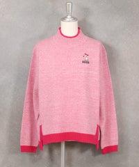 メランジ調配色スリットニット（ピンク）前