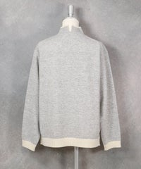 メランジ調配色スリットニット（ライトグレー）後ろ