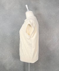 チュールレイヤード刺繍ベスト(ホワイト）横