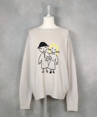 コットン混ラメニット（ベージュ）