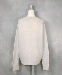 コットン混ラメニット後（ベージュ）