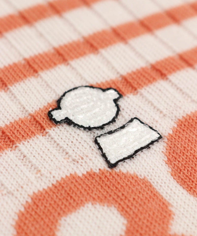刺繍アップ（ホワイト×オレンジ）