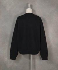 ウール混ジップニットカーディガン(ブラック)後ろ
