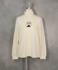 チュール刺繍発熱プルオーバー（ホワイト）フロント