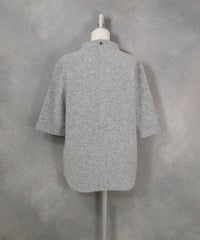 ウール混七分袖プルオーバー（ライトグレー）バック