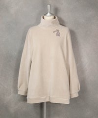 ビーズモチーフコーデュロイプルオーバー（ベージュ）フロント