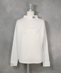 ビーズ刺繍冷感ボトルネックプルオーバー（ホワイト）前