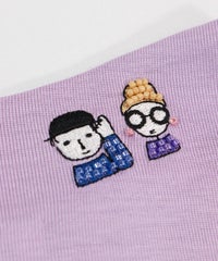 ネック部分ビーズ刺繍（ライトパープル）
