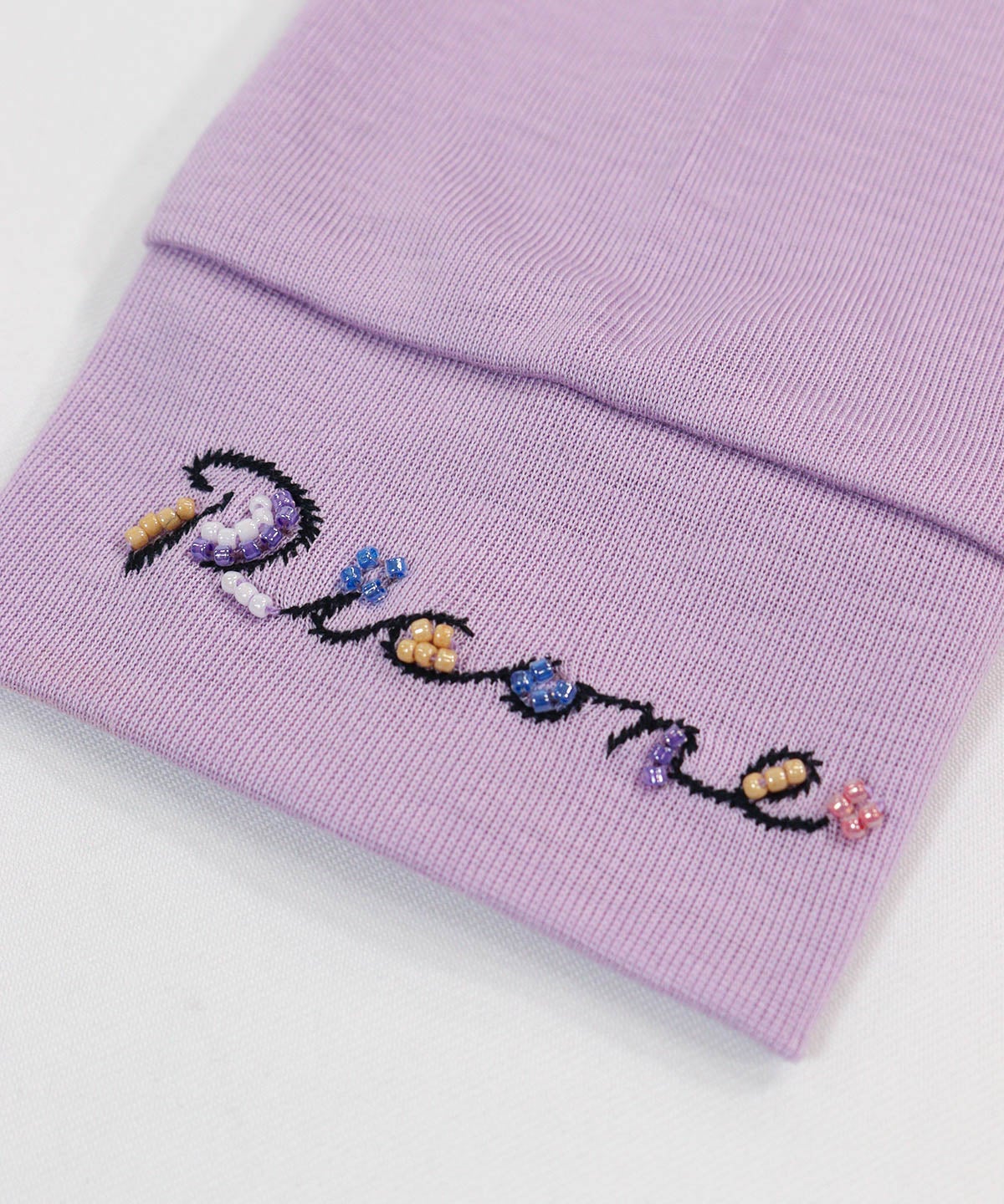 袖口刺繍（ライトパープル）