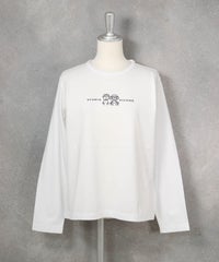 コットン100％発泡プリントプルオーバー(ホワイト）前
