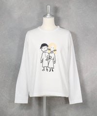 コットン100％プリントプルオーバー（ホワイト）前