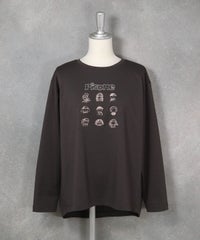 ピコ刺繍冷感プルオーバー(グレー）前