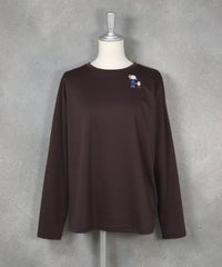 コットン100％UV冷感刺繍プルオーバー（ブラウン）