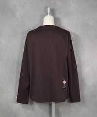 コットン100％UV冷感刺繍プルオーバー後（ブラウン）