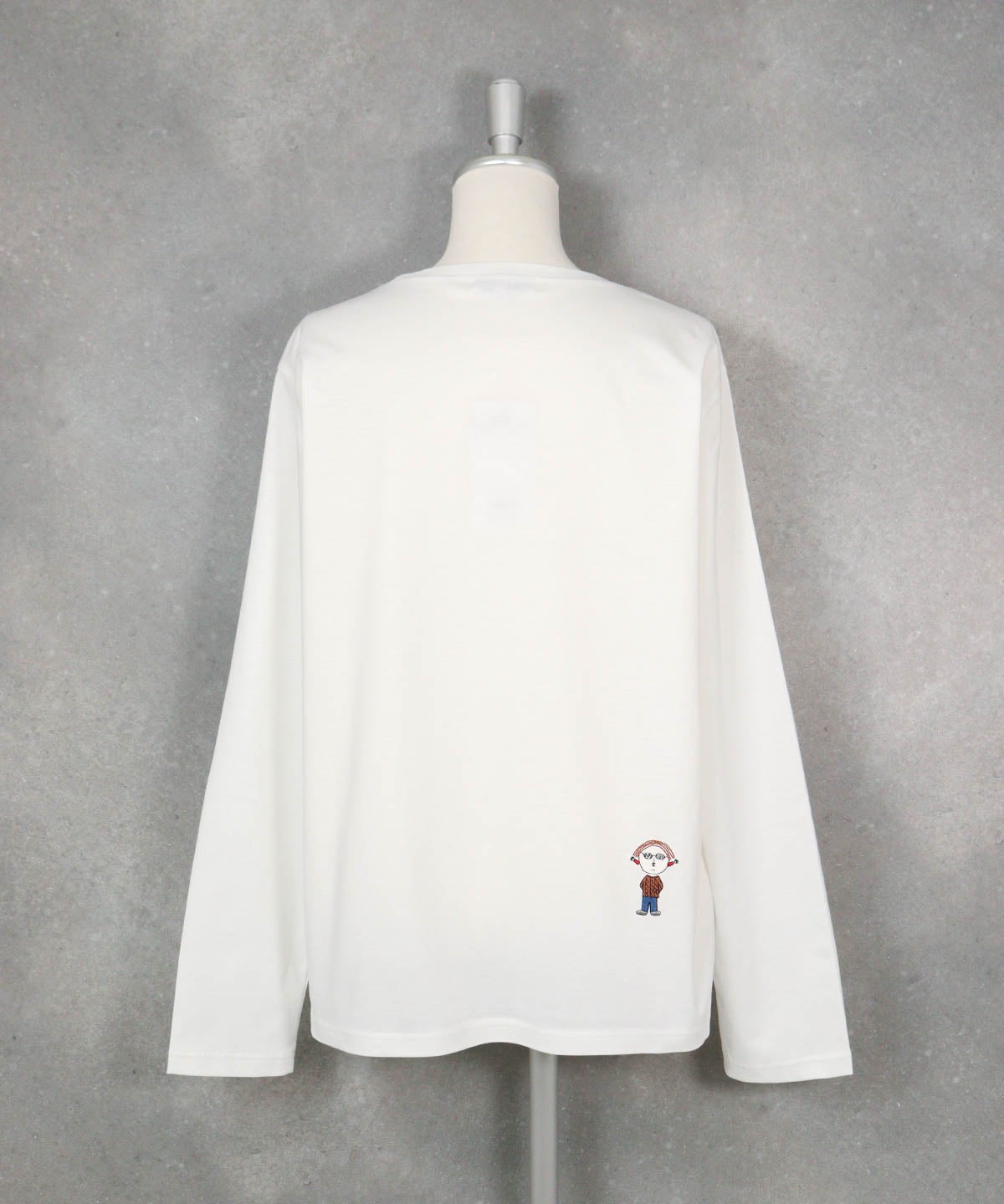 コットン100％UV冷感刺繍プルオーバー後（ホワイト）
