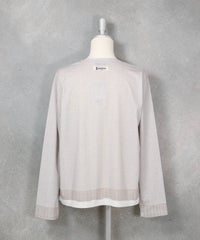 カーディガン風プリントプルオーバー（ライトグレー）後ろ