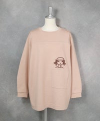 ソフトダンボール立体刺繍チュニック（ベージュ）前