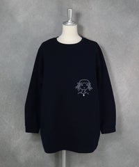 ソフトダンボール立体刺繍チュニック（ネイビー）前
