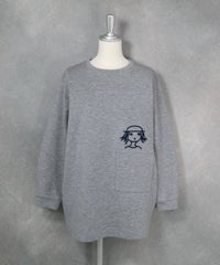 ソフトダンボール立体刺繍チュニック（グレー）前