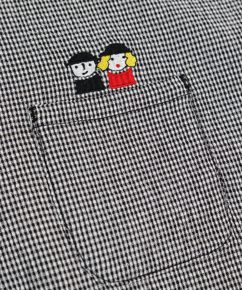 ポケットとピコ刺繍（ブラック）