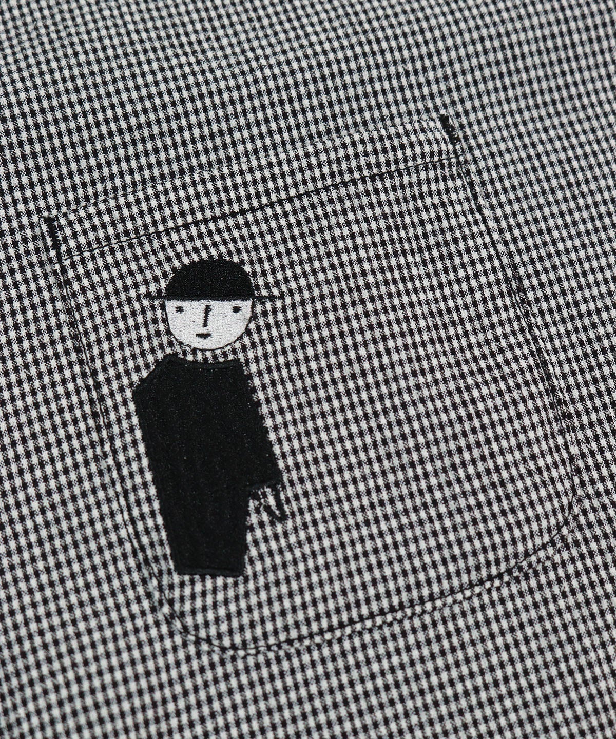 ポケットとピコ刺繍（ブラック）