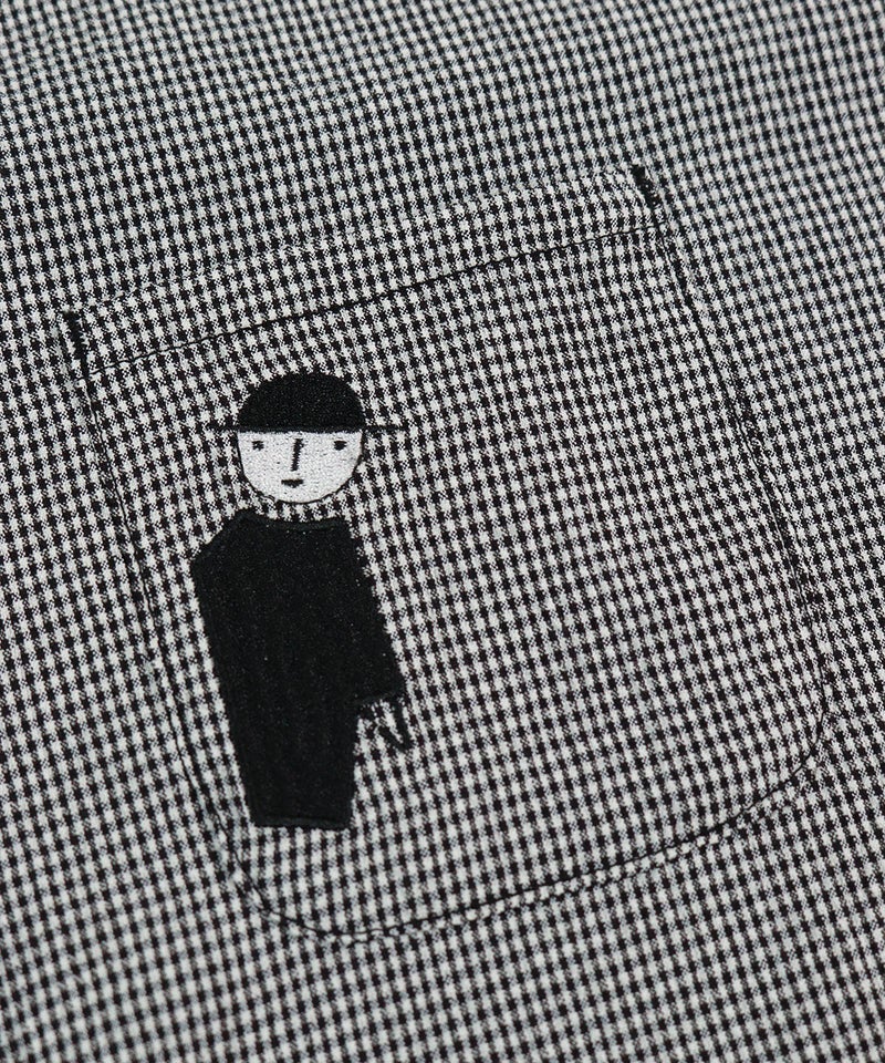 ポケットとピコ刺繍（ブラック）