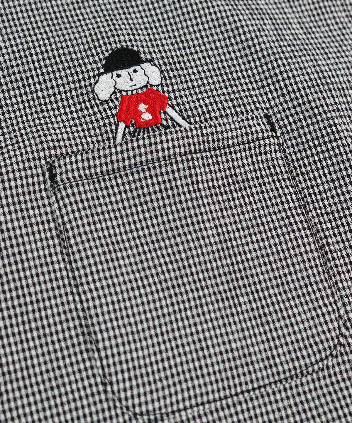 ポケットとピコ刺繍（ブラック）