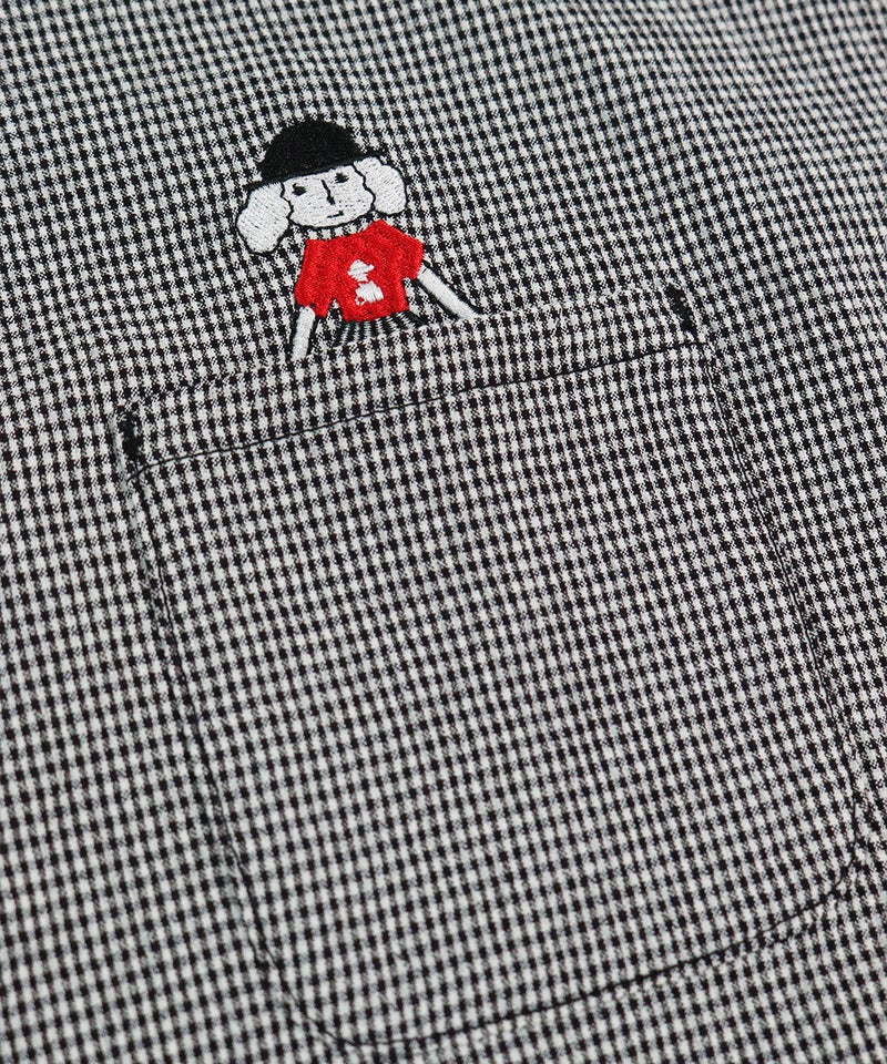 ポケットとピコ刺繍（ブラック）