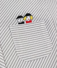 ポケットとピコ刺繍（ライトグレー）
