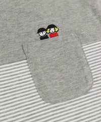 ポケットとピコ刺繡（グレー）