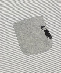 ポケットとピコ刺繍（グレー）